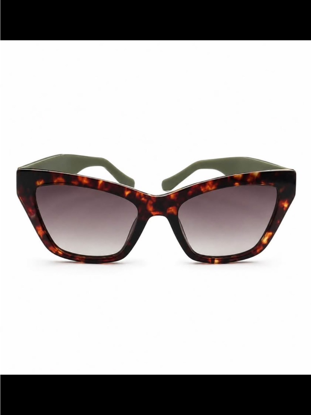 kate spade Tortoiseshell Cat-Eye Sunglasses with Olive Temples